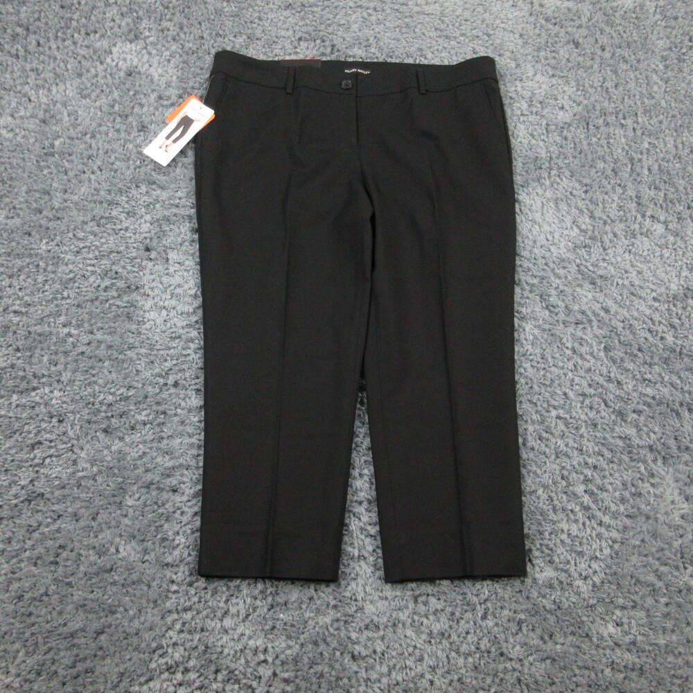 Hilary Radley Pants Womens 16 Black Slim Leg Cropped Stretch Spandex 39x23* NWT